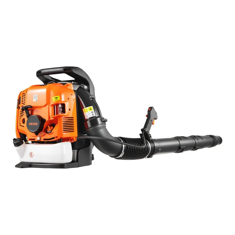 VEVOR Backpack Leaf Blower, 75.6CC 4-Stroke Engine Gas Powered Leaf Blower with 1.8L Fuel Tank, 615 CFM Air Volume, 179 MPH Air Speed, Ideal for Lawn Care, Leaves Cleaning, Yard Debris & Snow Removal