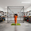 VEVOR Golf Batting Cage, 10 x 10 x 10 FT Golf Cage, Driving Hitting Cages with 3-Ply Knotless Polyester, Golfs Target & 9-Hole Baseball Target, Golfs Hitting Net for Indoor, Outdoor, Backyard