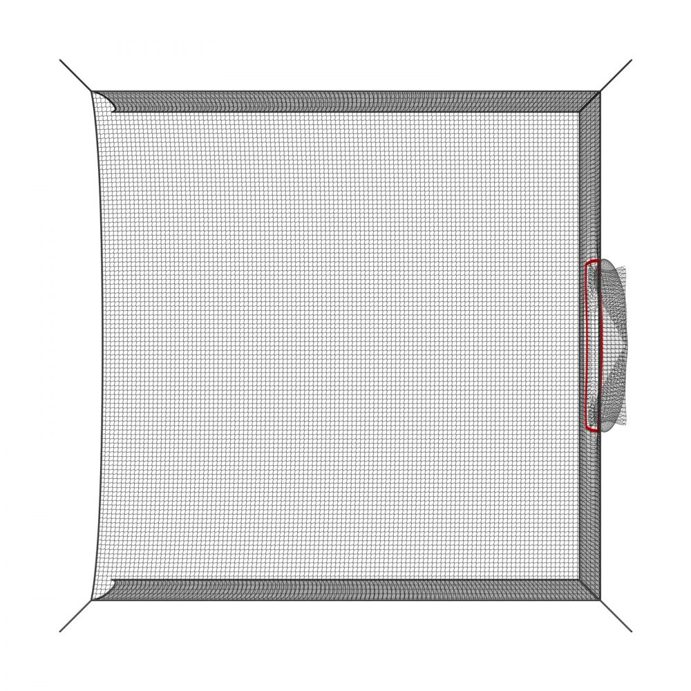 VEVOR Golf Batting Cage, 10 x 10 x 10 FT Golf Cage, Driving Hitting Cages with 3-Ply Knotless Polyester, Golfs Target & 9-Hole Baseball Target, Golfs Hitting Net for Indoor, Outdoor, Backyard