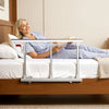 VEVOR Foldable Bed Rail for Elderly, 28 in Bedside Assist Rail with Fixing Strap, Adjustable Height Pipe Bedside Cane, High-Strength Metal Senior Bed Bar, Hand Guard Grab Fits King, Queen, Full, Twin