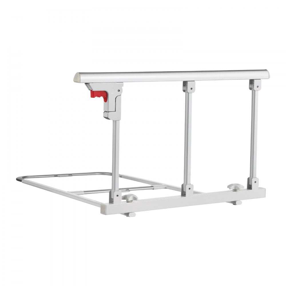 VEVOR Foldable Bed Rail for Elderly, 28 in Bedside Assist Rail with Fixing Strap, Adjustable Height Pipe Bedside Cane, High-Strength Metal Senior Bed Bar, Hand Guard Grab Fits King, Queen, Full, Twin