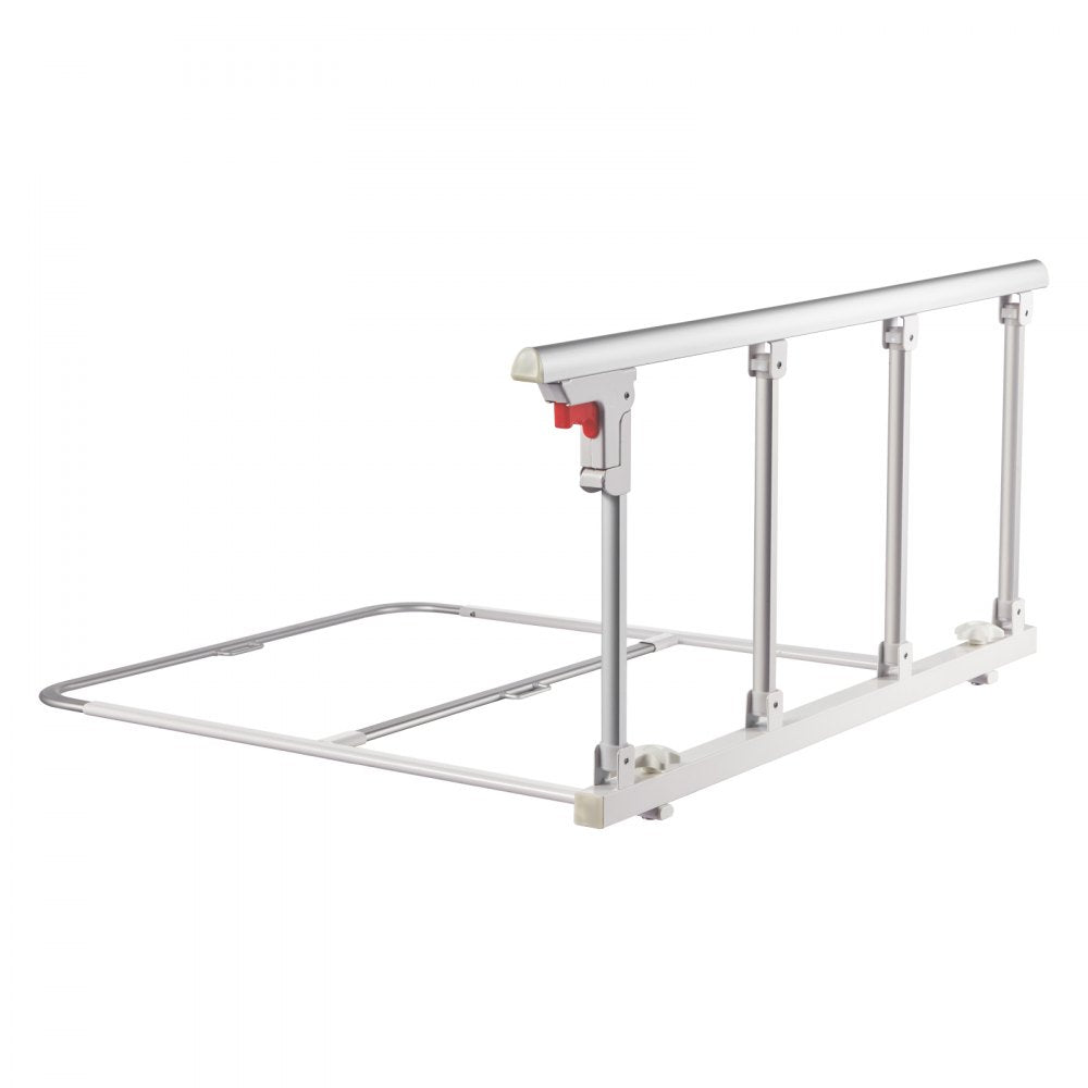 VEVOR Foldable Bed Rail for Elderly, 38 in Bedside Assist Rail with Fixing Strap, Adjustable Height Pipe Bedside Cane, High-Strength Metal Senior Bed Bar, Hand Guard Grab Fits King, Queen, Full, Twin