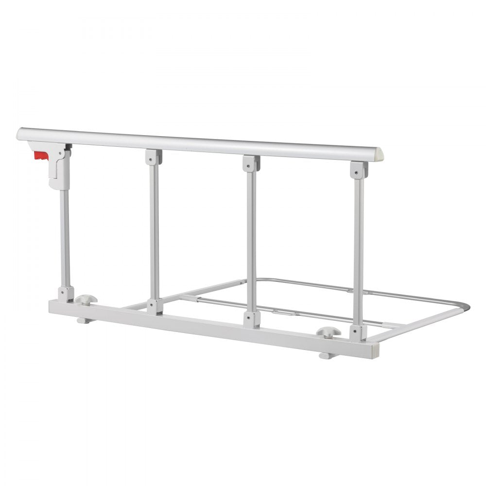 VEVOR Foldable Bed Rail for Elderly, 38 in Bedside Assist Rail with Fixing Strap, Adjustable Height Pipe Bedside Cane, High-Strength Metal Senior Bed Bar, Hand Guard Grab Fits King, Queen, Full, Twin