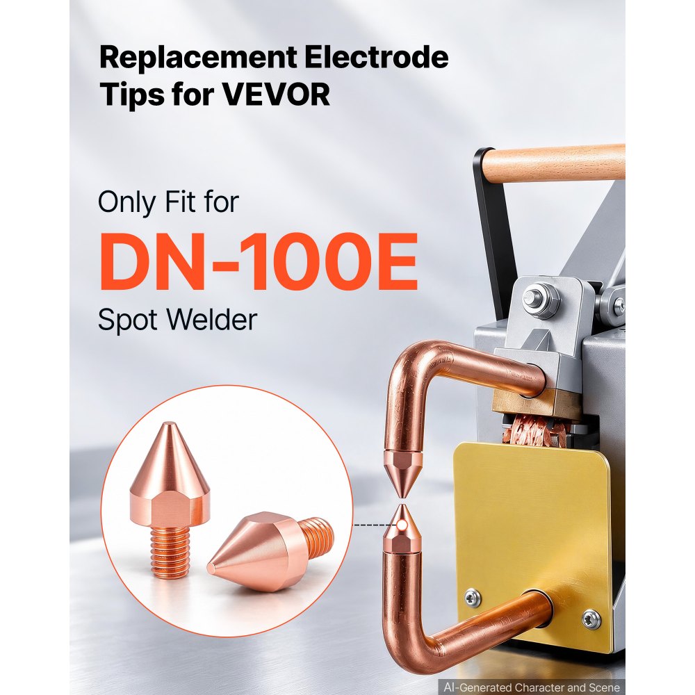 VEVOR Replacement Electrode Tips for DN-100E Spot Welder Machine, High-Conductivity Copper, Concentrated Conical Spot Welding, for Sheet Metal Welding and Versatile Metalworking Projects