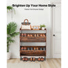 VEVOR Shoe Cabinet with 2 Flip Drawers, Farmhouse Shoes Storage Cabinet with Metal Legs and Anti-Tipping Device, Freestanding Shoe Organizer Ideal for Entryway, Hallway, Bedroom, Living Room, Brown