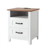 VEVOR Farmhouse Nightstands, with Charging Station, Set of 2, End Tables with 2 Drawers and Open Shelf, Bedside Storage Cabinets, Rustic Side Tables with USB Port, for Bedroom, Living Room, White