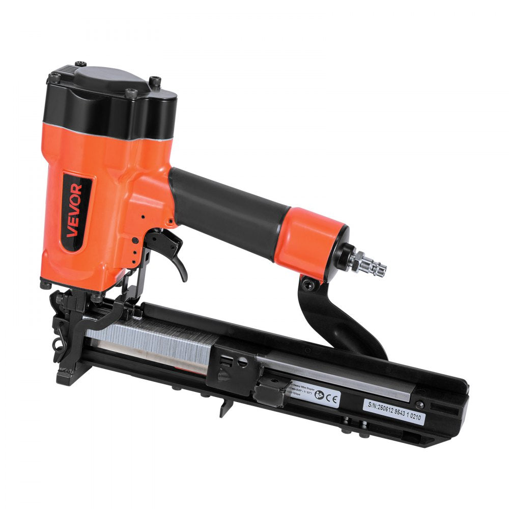 VEVOR Pneumatic Staple Gun, 16 Gauge 1-inch Wide Crown Pneumatic Stapler 5/8" to 1-1/2" Length, 70-120PSI Air Staple Gun with Two Firing Modes for Roof Decking, Wall Sheathing, Fencing, Subflooring