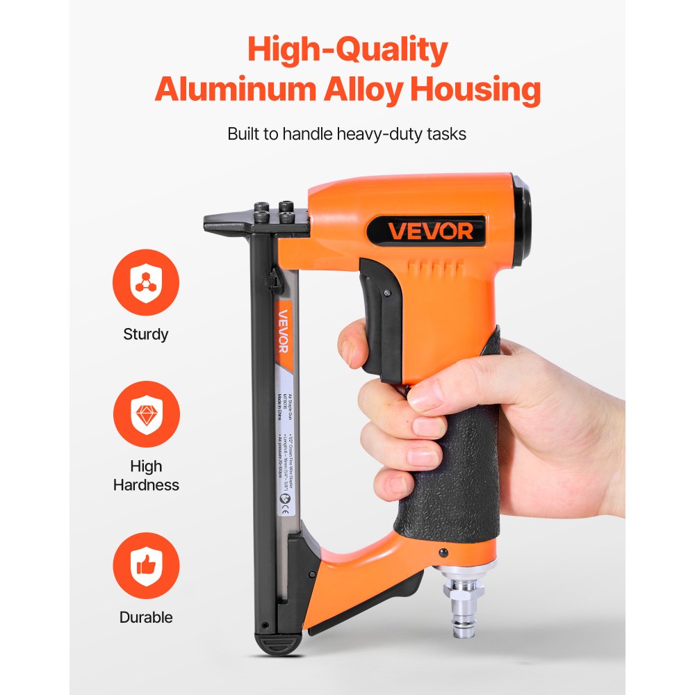 VEVOR Pneumatic Staple Gun, 21 Gauge Air Upholstery Stapler for 80 Series Fine Wire Staples 1/2" Crown 1/4"-5/8" Length, Max 150PCS Loading Air Staple Gun for Upholstering, Woodworking, DIY Projects