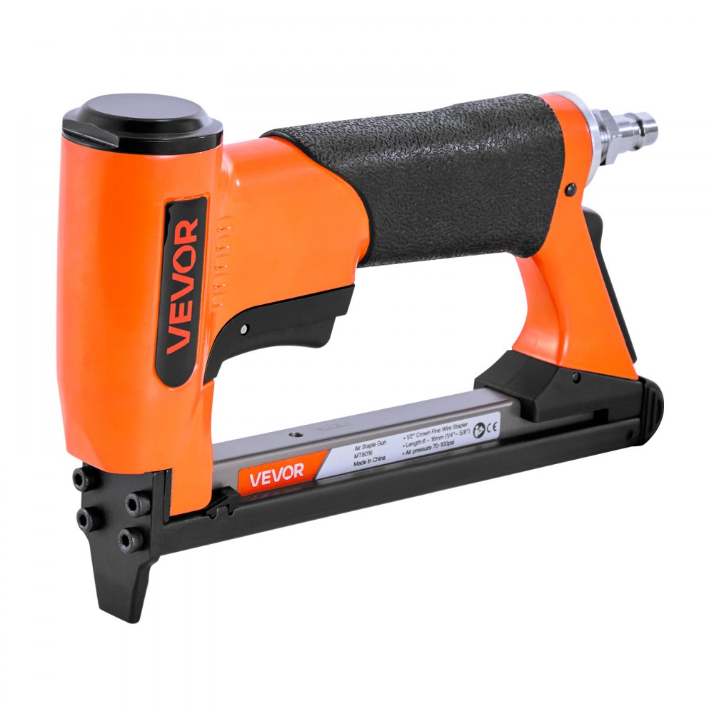 VEVOR Pneumatic Staple Gun, 21 Gauge Air Upholstery Stapler for 80 Series Fine Wire Staples 1/2" Crown 1/4"-5/8" Length, Max 150PCS Loading Air Staple Gun for Upholstering, Woodworking, DIY Projects
