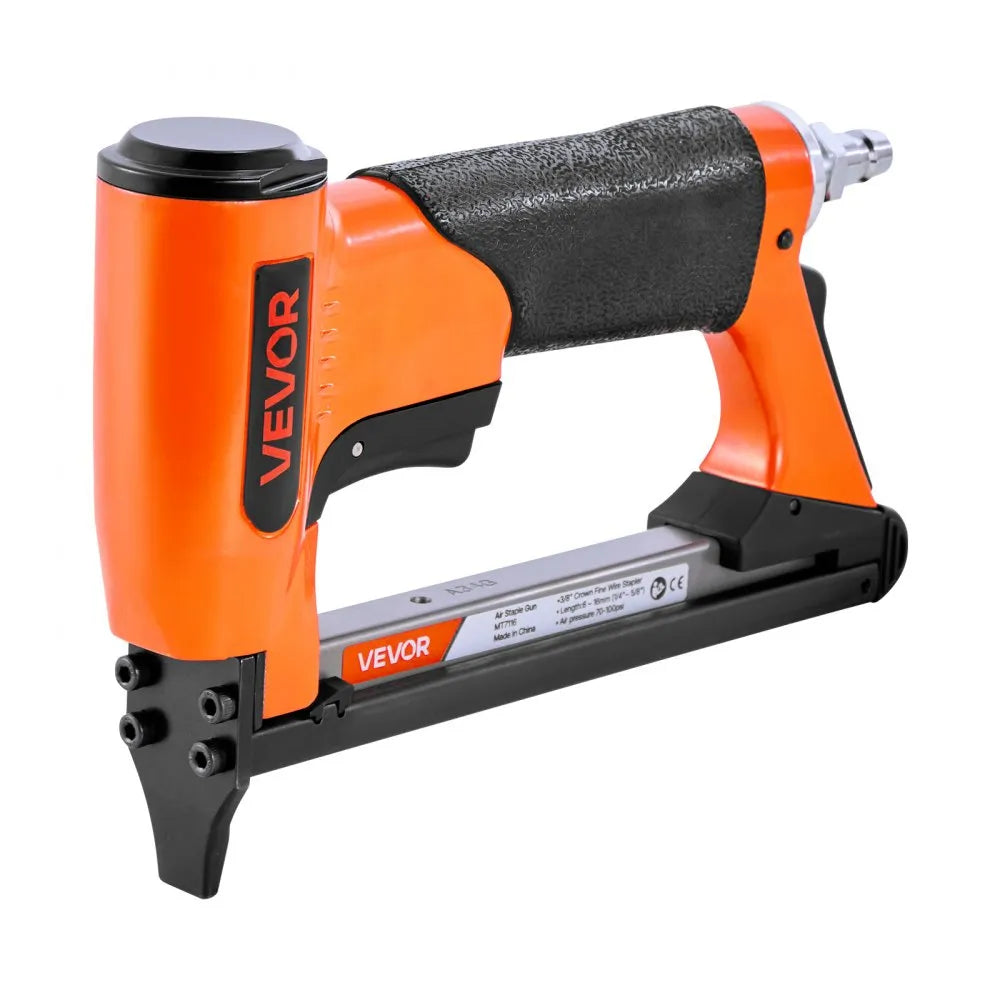 VEVOR Pneumatic Staple Gun, 22 Gauge Air Upholstery Stapler for 71 Series Fine Wire Staples 3/8" Crown 1/4"-5/8" Length, Max 180PCS Loading Air Staple Gun for Upholstering, Woodworking, DIY Projects