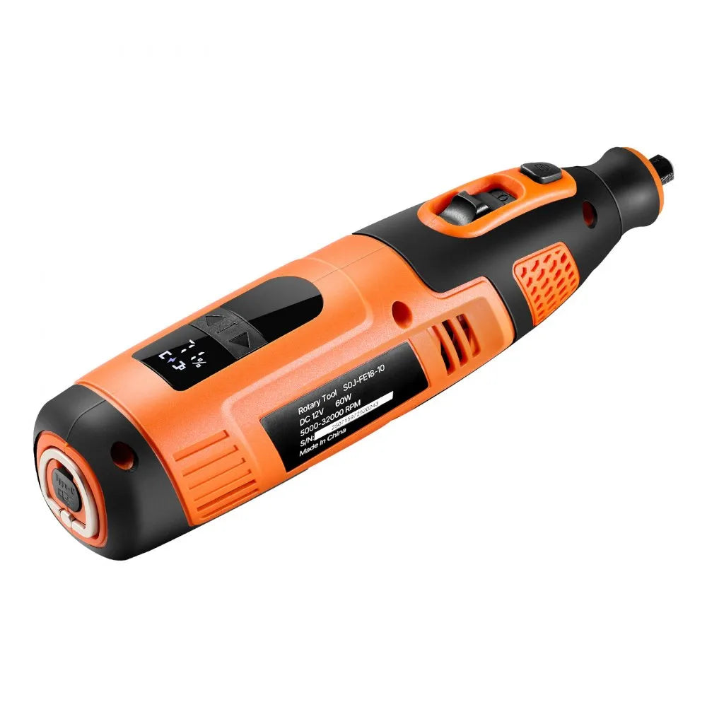 VEVOR 119-Piece Cordless Rotary Tool Kit, DC12V Portable Mini Power Rotary Tool, 28-Level Speed 5000-32000 RPM Multi-Purpose DIY Tools for Engraving, Sanding, Polishing, Carving, Cutting, DIY Crafts