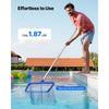 VEVOR Pool Pole, 3.4 to 12 Ft Telescoping Swimming Pool Cleaning Poles, Professional Adjustable Telescopic Pole with Extension Pole, Heavy Duty Cleaner Stick for Skimmer Net, Rake, Brush, Vacuum Head