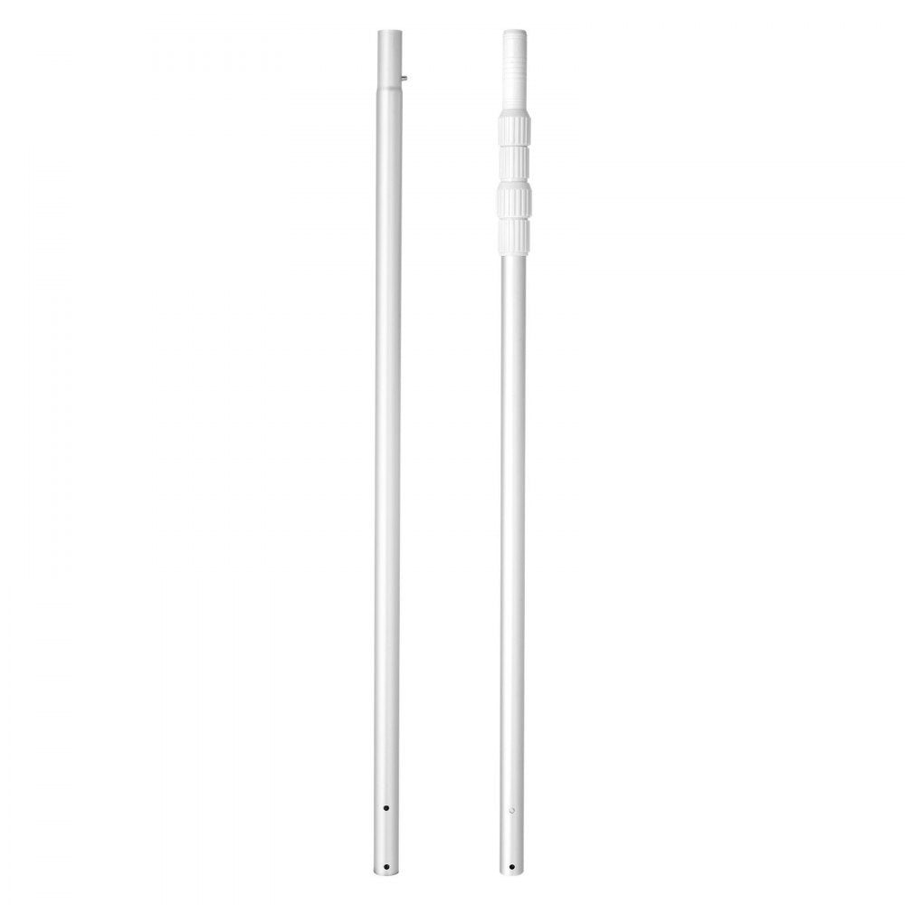 VEVOR Pool Pole, 3.4 to 12 Ft Telescoping Swimming Pool Cleaning Poles, Professional Adjustable Telescopic Pole with Extension Pole, Heavy Duty Cleaner Stick for Skimmer Net, Rake, Brush, Vacuum Head