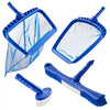 VEVOR Swimming Pool Cleaning Kit, Includes 2 Detachable Brush Heads (20 Inch / 5.5 Inch) and 2 Pool Skimmer Nets, 4-in-1 Inground/Above Ground Pools Cleaning Tools Set for Leaf, Fine Mesh, No Poles