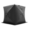 VEVOR Portable Ice Shelter, 3-4 Person Pop-Up Ice Fishing Tent, 35 Square Feet Fishable Area, Ice Shanty for Winter Fishing, Waterproof Oxford Ice Cube with Anchors/Ropes/Carrying Bag, 71"x71", Black