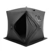 VEVOR Portable Ice Shelter, 3-4 Person Pop-Up Ice Fishing Tent, 35 Square Feet Fishable Area, Ice Shanty for Winter Fishing, Waterproof Oxford Ice Cube with Anchors/Ropes/Carrying Bag, 71"x71", Black