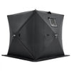 VEVOR Portable Ice Shelter, 3-4 Person Pop-Up Ice Fishing Tent, 43 Square Feet Fishable Area, Ice Shanty for Winter Fishing, Waterproof Oxford Ice Cube with Anchors/Ropes/Carrying Bag, 90"x90", Black