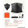VEVOR Pop Up Ice Fishing Tent 1-2 Person 59 x 59 x 65 in Portable Shelter, for Winter Fishing, 24 sq ft Area, 300D Oxford Fabric Hub-Style Shanty, Ice Cube with Anchors, Ropes, Carrying Bag, Black