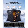 VEVOR Pop Up Ice Fishing Tent 3-4 Person 71 x 71 x 79 in Portable Shelter, for Winter Fishing, 34 sq ft Area, 300D Oxford Fabric Hub-Style Shanty, Ice Cube with Anchors, Ropes, Carrying Bag, Black
