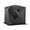 VEVOR Pop Up Ice Fishing Tent 3-4 Person 90 x 90 x 77 in Portable Shelter, for Winter Fishing, 58 sq ft Area, 300D Oxford Fabric Hub-Style Shanty, Ice Cube with Anchors, Ropes, Carrying Bag, Black