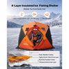 VEVOR Pop Up Ice Fishing Tent 6-8 Person 137 x 69 x 91 in Insulated Shelter, for Winter Fishing, 84 sq ft Area, 600D 4-Layer Fabric, Portable Hub-Style Shanty Cube with Anchors, Ropes, Carrying Bag