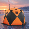 VEVOR Pop Up Ice Fishing Tent 6-8 Person 137 x 69 x 91 in Insulated Shelter, for Winter Fishing, 84 sq ft Area, 600D 4-Layer Fabric, Portable Hub-Style Shanty Cube with Anchors, Ropes, Carrying Bag
