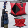 VEVOR Portable Ice Shelter, 1-2 Person Insulated Pop-Up Ice Fishing Tent, 24 Square Feet Fishable Area, Thermal Ice Shanty for Winter Fishing, Ice Cube with Anchors, Ropes, Carrying Bag, 60"x60", Red