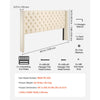 VEVOR king size adjustable height diamond tufted headboard (cream) - image 6