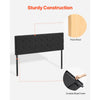 VEVOR Headboard, Queen Size Headboard with Adjustable Height, Comfortable Diamond Tufted for Queen Size Bed, W62.2 x H(42.72-54.53) x D2.76 in, Ideal for Bedroom, Hotel, Homestay, Dormitory, Black