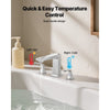 VEVOR Roman Tub Faucet, 3 Hole Waterfall Bathtub Faucet, Bath Tubs Faucets Set with 2 Handles, Roman Tub Faucets Deck Mount for Pet Washing, Baby Care, Adult Bathing, Silver, Right-Angle Tub Faucet