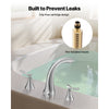 VEVOR Roman Tub Faucet, 3 Hole Waterfall Bathtub Faucet, Gooseneck Bath Tubs Faucets Set with 2 Handles, Deck Mount Bath Tub Faucets Set for Pet Washing, Adult Bathing, Brushed Stainless Steel