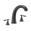 VEVOR Roman Tub Faucet, 3 Hole Waterfall Bathtub Faucet, Gooseneck Bath Tubs Faucets Set with 2 Handles, Roman Tub Faucets Deck Mount for Pet Washing, Adult Bathing, Bronze, Temperature Control