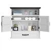 VEVOR Bathroom Wall Cabinet, 2 Doors & Adjustable Shelf, Over the Toilet Storage Medicine Cabinet Wall Mounted, Hanging Organizer with Drawer & Open Partition for Laundry Room Kitchen Restroom, White