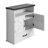 VEVOR Bathroom Wall Cabinet, 2 Doors & Adjustable Shelf, Over the Toilet Storage Medicine Cabinet Wall Mounted, Hanging Organizer with Drawer & Open Partition for Laundry Room Kitchen Restroom, White
