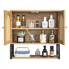 VEVOR Bathroom Wall Cabinet, with 2 Doors and Adjustable Shelf, Over the Toilet Storage Medicine Cabinet Wall Mounted, Hanging Organizer with Shelves & Open Partition for Laundry Room Kitchen Restroom