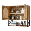 VEVOR Bathroom Wall Cabinet, with 2 Doors and Adjustable Shelf, Over the Toilet Storage Medicine Cabinet Wall Mounted, Hanging Organizer with Shelves & Open Partition for Laundry Room Kitchen Restroom