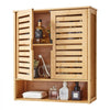 VEVOR Bathroom Wall Cabinet, 2 Doors and Adjustable Shelf, Over the Toilet Storage Medicine Cabinet Wall Mounted, Hanging Organizer with Shelves and Open Partition for Laundry Room Kitchen Restroom