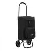 VEVOR Shopping Cart with Wheels Foldable Trolley Dolly for Groceries Black, 2-in-1 Rolling Utility Cart with Detachable Bag, Soft Foam Handle, Storage Compartments, Compact for Market Laundry Camping