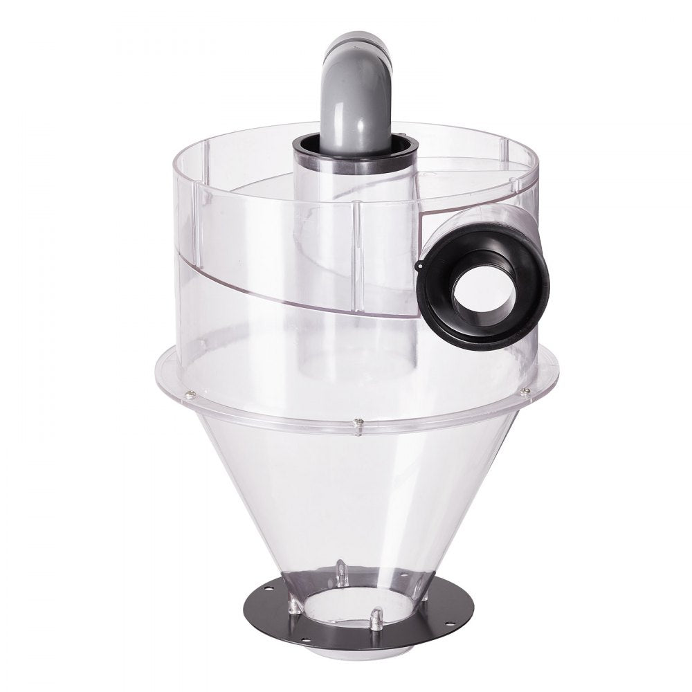 VEVOR Cyclone Dust Separator, 4" Retrofit Cyclone Separator for Dust Collectors, ABS Dust Deputy With 2" Hole O.D. Connector & Hose for Wet/Dry Shop Vacuums, Fits 5-10 Gallon Tank (Tank Exclude)