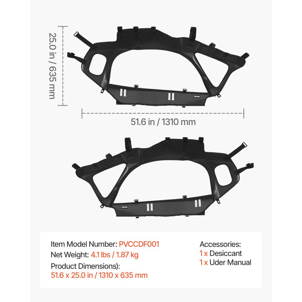 VEVOR Cab Enclosure Upper Doors, Compatible with Can-Am Maverick X3 2-Seater 2017-2025, Soft Upper Doors, Windproof Upgraded Zipper UTV Soft Side Window Kit, Work with Side Mirrors and Windshields