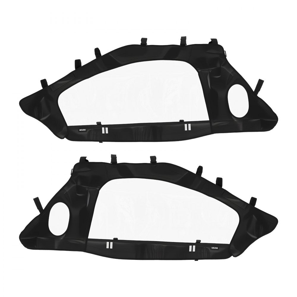 VEVOR Cab Enclosure Upper Doors, Compatible with Polaris RZR PRO XP/Turbo R 2020-2024, Soft Upper Doors, Windproof Upgraded Zipper UTV Soft Side Window Kit, Work with Side Mirrors and Windshields