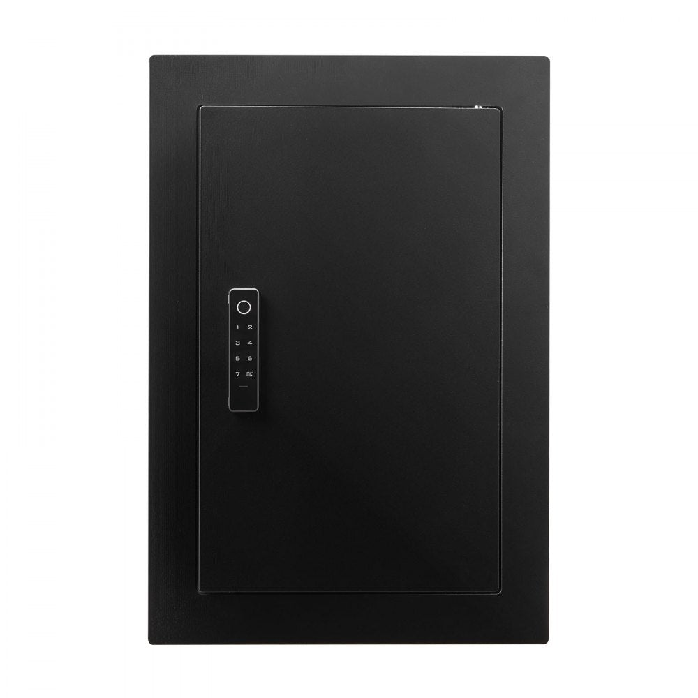 VEVOR Wall Safe, 3-Tier Hidden Wall Safe with Fingerprint, Password, Key & Turning Knob, Q235 Cold-Rolled Steel In-Wall Box with Adjustable Shelves & Key Holders for Money, Jewelry, Passport, Document