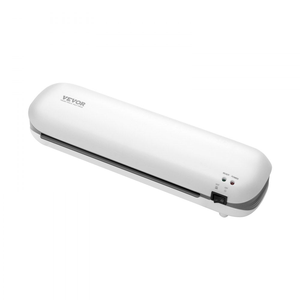 VEVOR Laminator Machine, Thermal Laminator for Max A4 Paper Size, 3-4 min Quick Warm Portable Laminator, 3-5 mil Thickness, Ideal for Home, Office, Business, or School Supplies, White + Grey