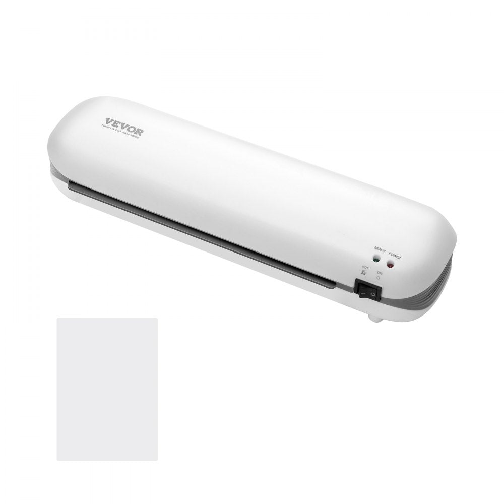 VEVOR Laminator Machine, Thermal Laminator for Max A4 Paper Size, 3-4 min Quick Warm Portable Laminator, 3-5 mil Thickness, Ideal for Home, Office, Business, or School Supplies, White + Grey
