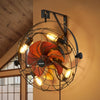 VEVOR Wall Mounted Fan with Lights, 21 inch Wall Mount Fan with Remote, 6 Speeds Plug in Wall Fan, Timer, 360°Adjustable Tilt for Bedroom,Garage,Workshop (Compatible 4 E26 Bulb Sockets,No Bulb)