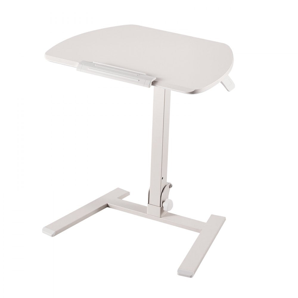 VEVOR Standing Desk, Adjustable Height Mobile Stand Up Desk with Tilting Desktop, 25.6 x 19 in Small Computer Sit Stand Workstation, 33 lbs Capacity, Pneumatic Lift for Home Office, Fully Assembled