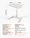 VEVOR Standing Desk, Adjustable Height Mobile Stand Up Desk with Tilting Desktop, 25.6 x 19 in Small Computer Sit Stand Workstation, 33 lbs Capacity, Pneumatic Lift for Home Office, Fully Assembled