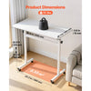 VEVOR Standing Desk, Adjustable Height Mobile Stand Up Desk with Lockable Casters, 32 x 16 in Small Computer Sit Stand Rolling Workstation with Hook, 55.1 lbs Desktop Capacity, for Home Office, White