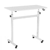 VEVOR Standing Desk, Adjustable Height Mobile Stand Up Desk with Lockable Casters, 32 x 16 in Small Computer Sit Stand Rolling Workstation with Hook, 55.1 lbs Desktop Capacity, for Home Office, White