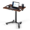 VEVOR Standing Desk, Adjustable Height Mobile Stand Up Desk with Tilting Desktop, 28.2 x 20.7 in Small Computer Sit Stand Workstation, 33 lbs Capacity, Foot Pedal Pneumatic Lift for Home, Office